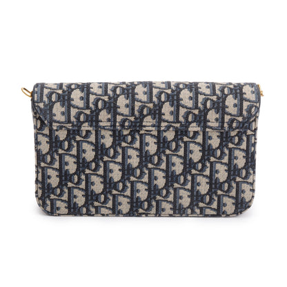 Christian Dior 2024 Oblique Jacquard Saddle Pouch with Chain
