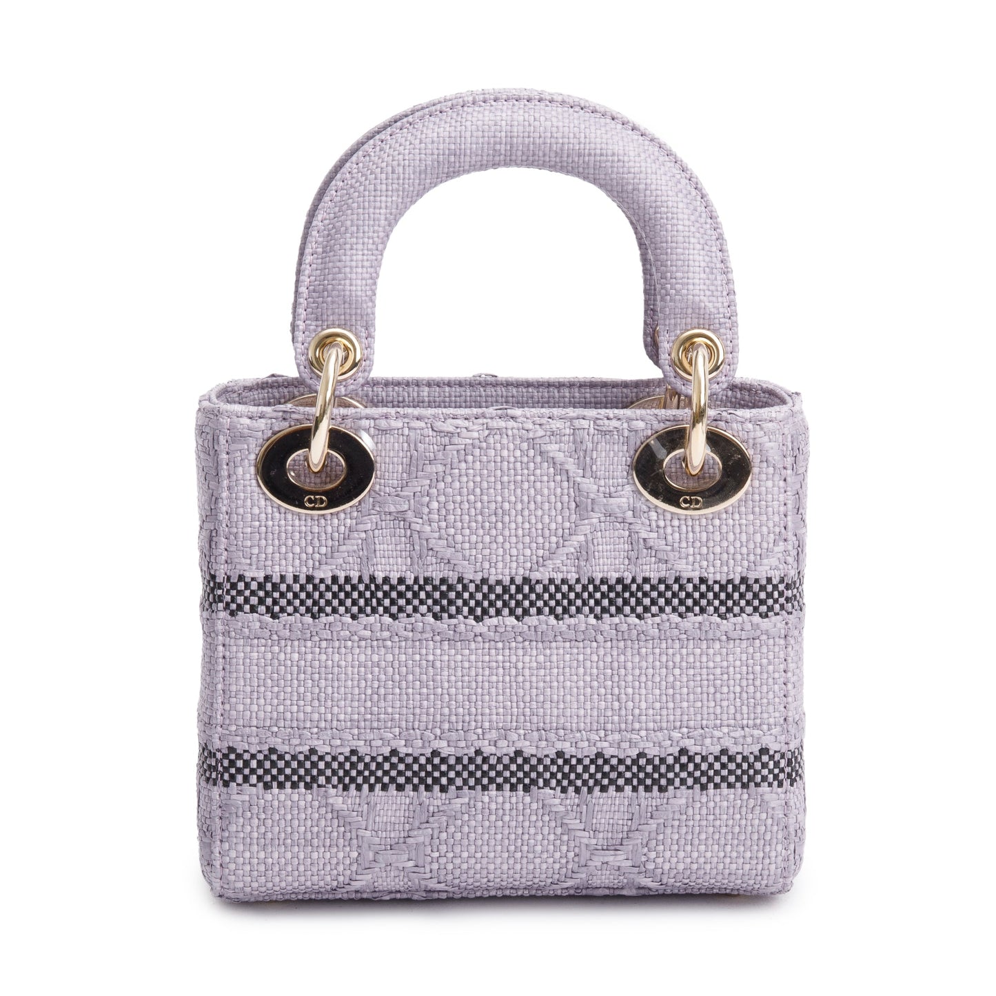 Christian Dior 2024 Purple Cannage Raffia Mini Lady D-Lite Bag