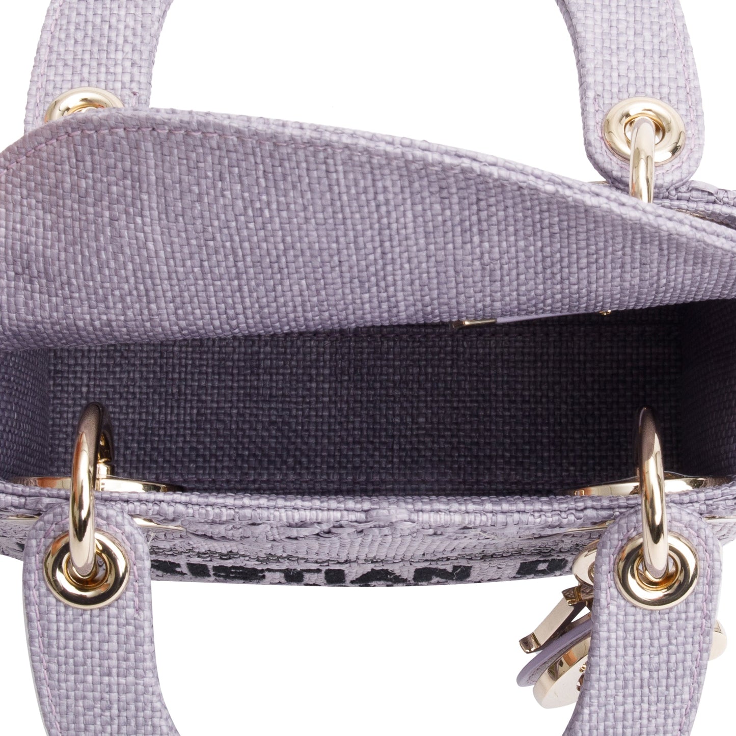 Christian Dior 2024 Purple Cannage Raffia Mini Lady D-Lite Bag