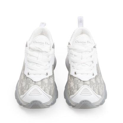 Christian Dior 2024 White/Grey Oblique Canvas and Transparent Rubber Vibe  Sneakers, Size 38.5