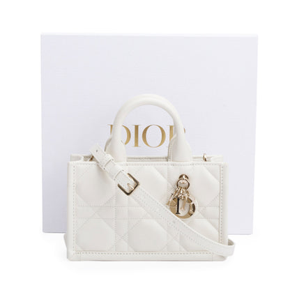Christian Dior 2024White Macrocannage Lambskin Mini Book Tote