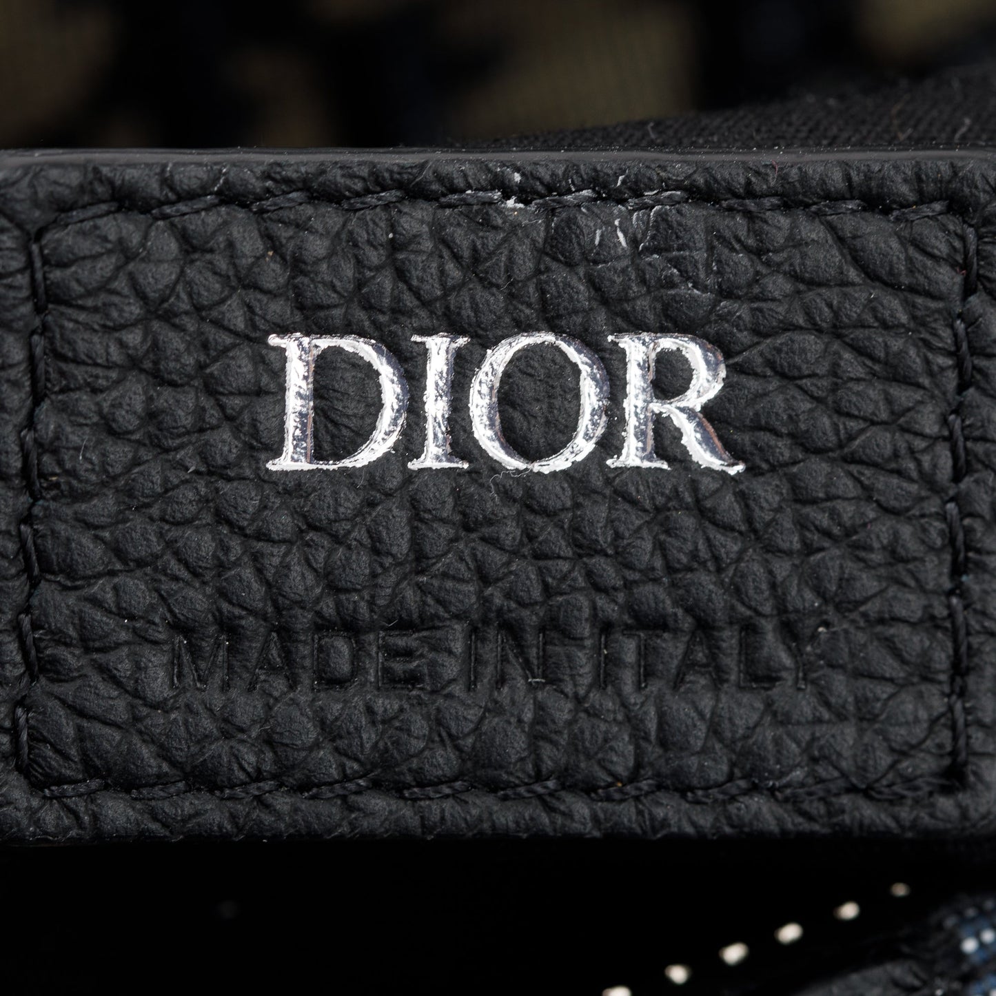 Christian Dior Beige & Black Oblique Mens Saddle Bag