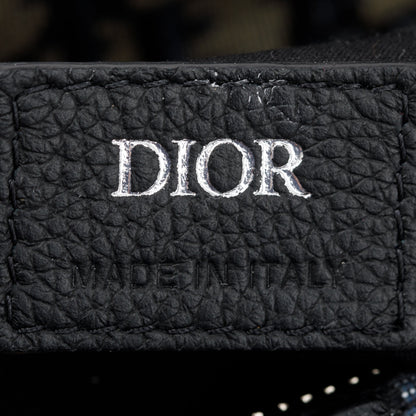 Christian Dior Beige & Black Oblique Mens Saddle Bag