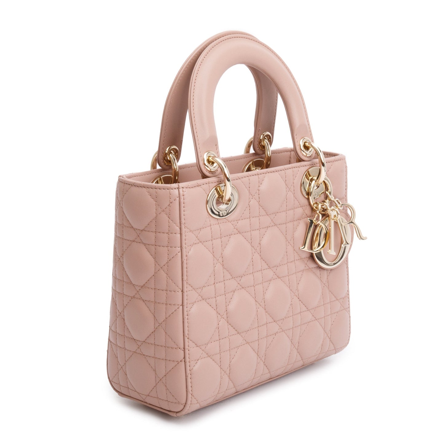 Christian Dior Beige Cannage Lambskin Leather Small Lady Dior My Abcdior Bag