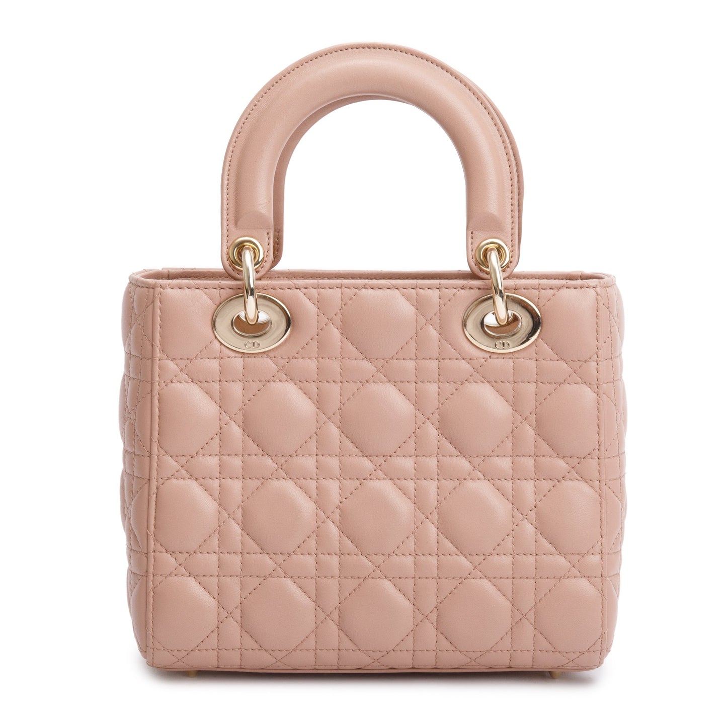 Christian Dior Beige Cannage Lambskin Leather Small Lady Dior My Abcdior Bag