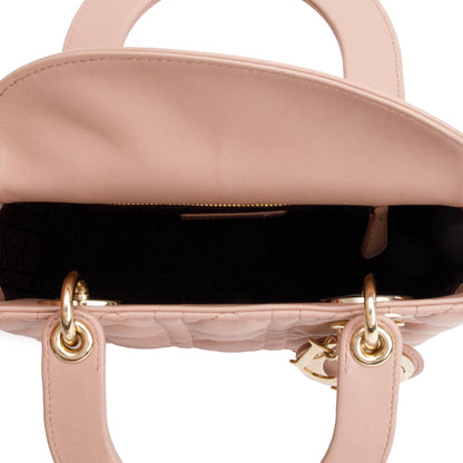 Christian Dior Beige Cannage Lambskin Leather Small Lady Dior My Abcdior Bag