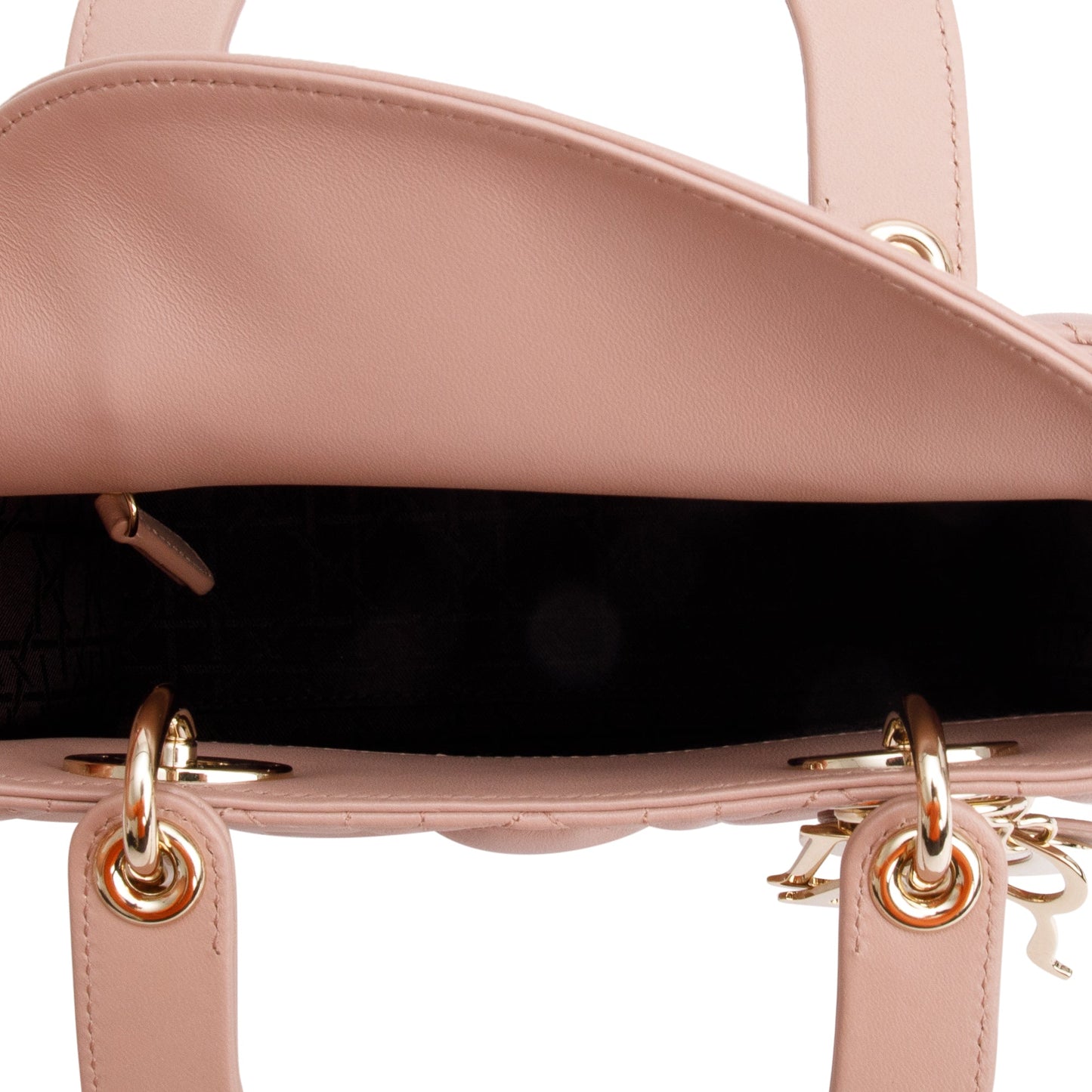 Christian Dior Beige Cannage Lambskin Leather Small Lady Dior My Abcdior Bag