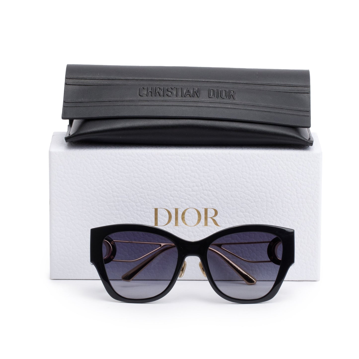 Christian Dior Black Acetate 30montaigne B2U Butterfly Sunglasses