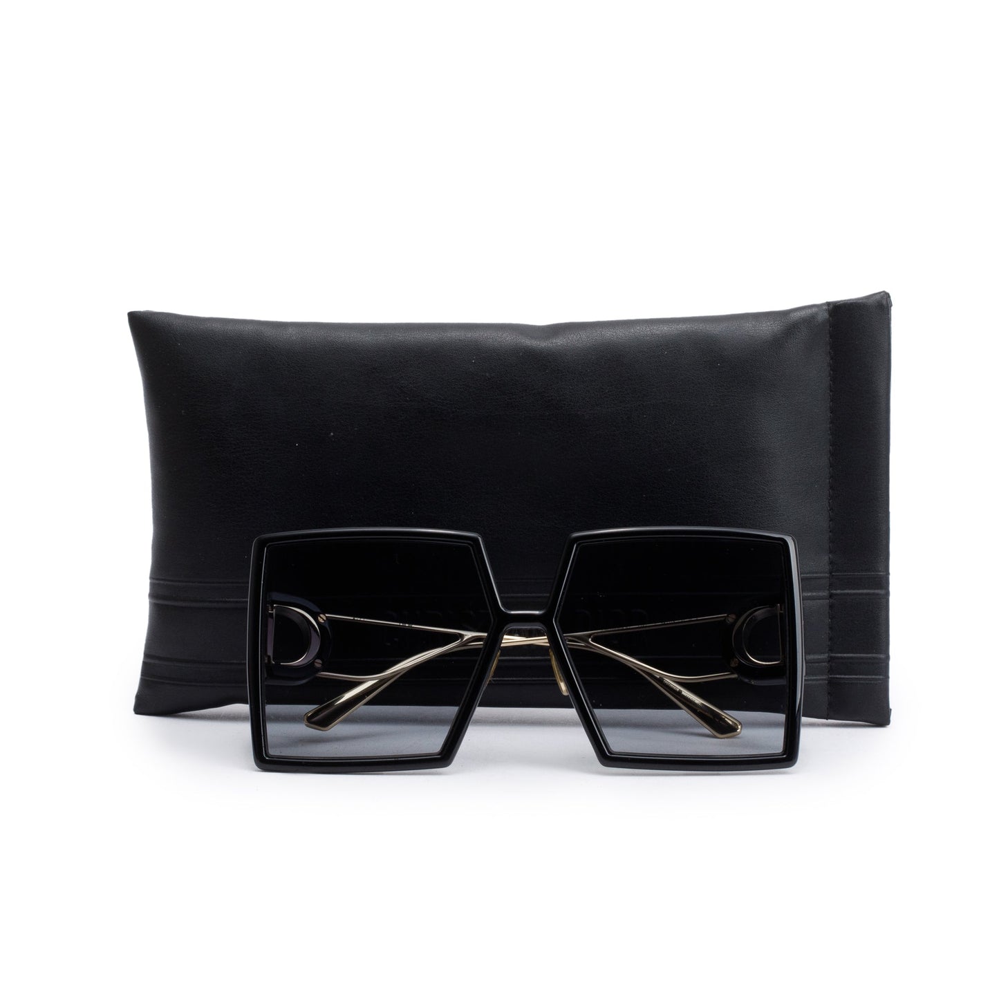Christian Dior Black Acetate 30montaigne SU Oversize Sunglasses