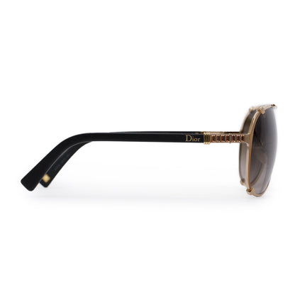 Christian Dior Black Acetate DiorChicago2STR Aviator Sunglasses