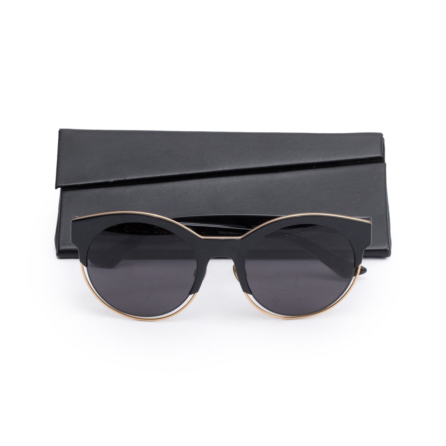 Christian Dior Black Acetate Diorsideral1 Round Sunglasses