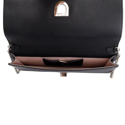 Christian Dior Black Calfskin Leather Diorama Chain Clutch