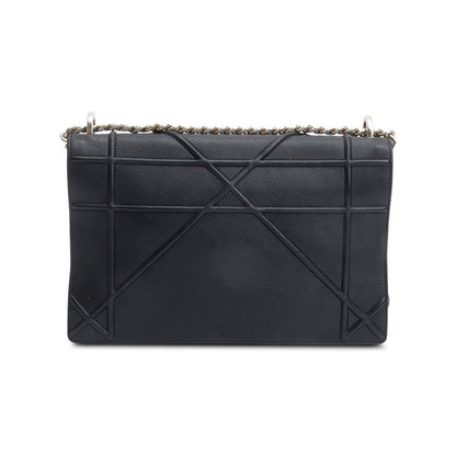 Christian Dior Black Calfskin Leather Medium Diorama Flap Bag