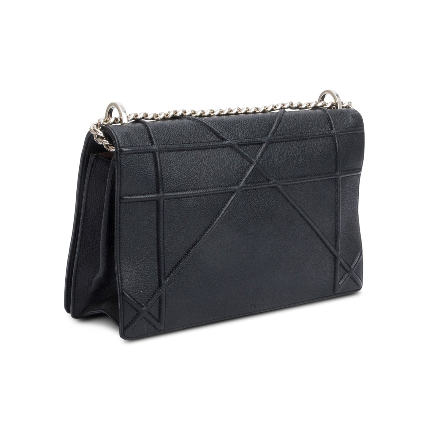 Christian Dior Black Calfskin Leather Medium Diorama Flap Bag