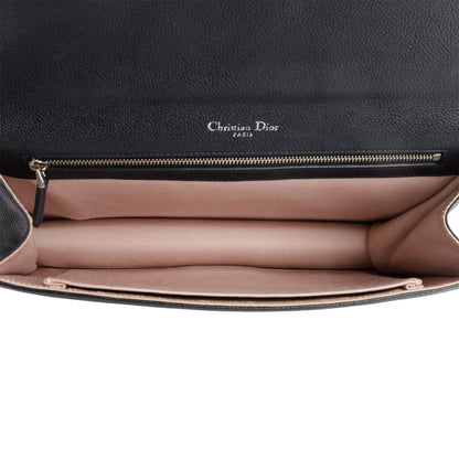Christian Dior Black Calfskin Leather Medium Diorama Flap Bag