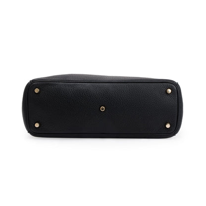 Christian Dior Black Calfskin Leather Medium Diorissimo Tote