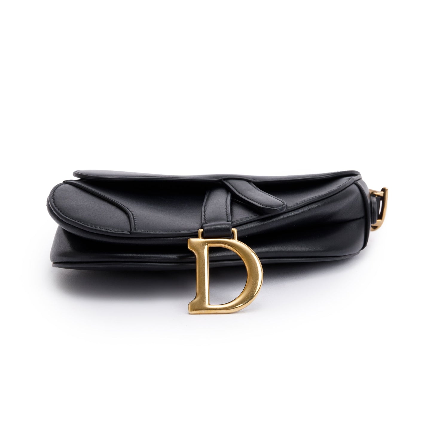 Christian Dior Black Calfskin Leather Mini Saddle Bag