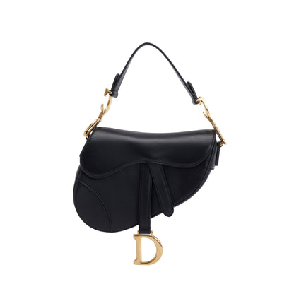 Christian Dior Black Calfskin Leather Mini Saddle Bag