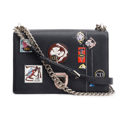 Christian Dior Black Calfskin Leather Paradise Diorama Flap Bag