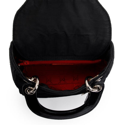 Christian Dior Black Cannage Nylon Mini Lady Dior Bag