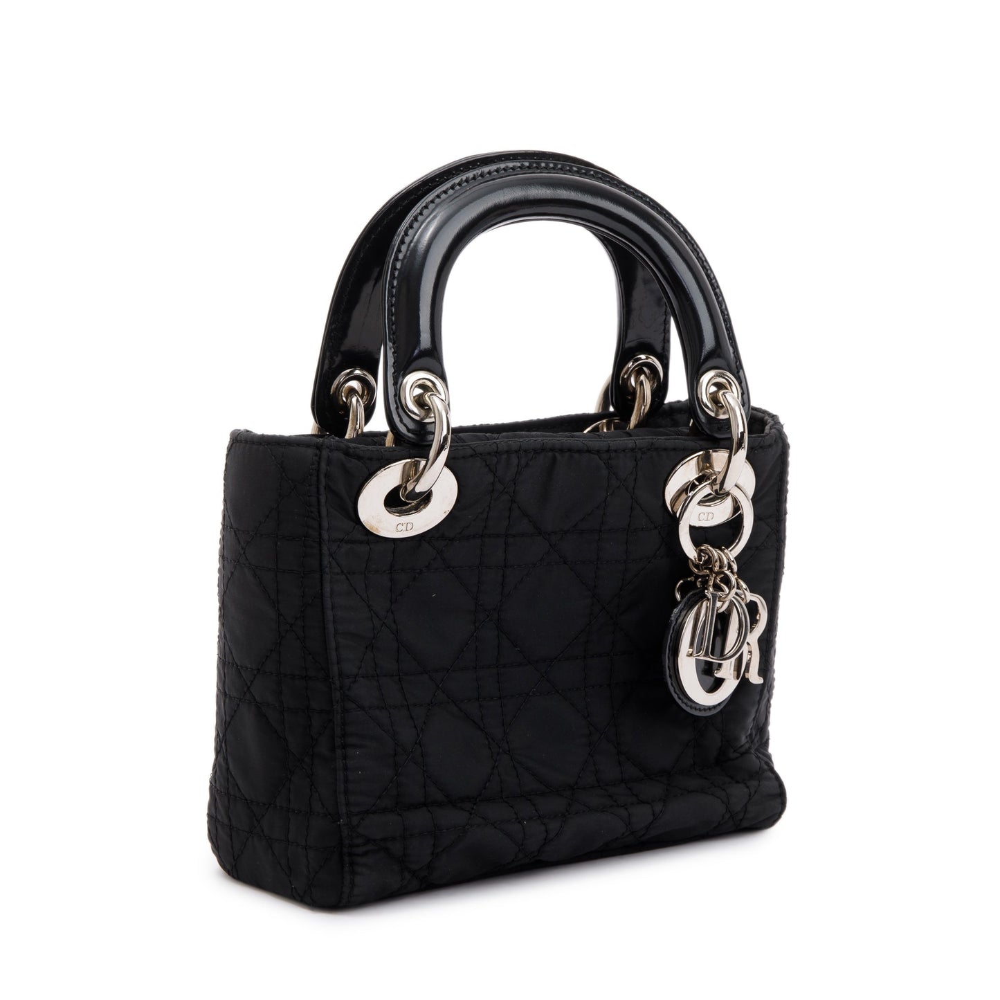 Christian Dior Black Cannage Nylon Mini Lady Dior Bag