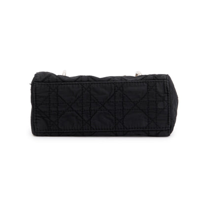 Christian Dior Black Cannage Nylon Mini Lady Dior Bag