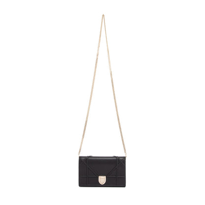 Christian Dior Black Diorama Wallet on Chain