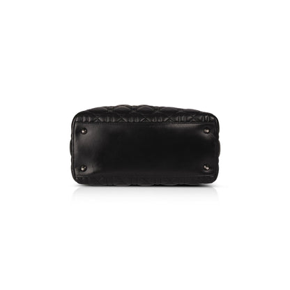 Christian Dior Black Lambskin Medium Lady Dior Bag