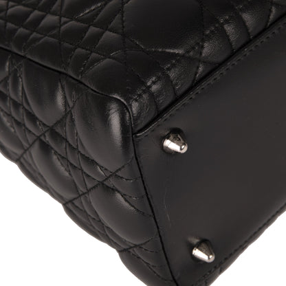 Christian Dior Black Lambskin Medium Lady Dior Bag