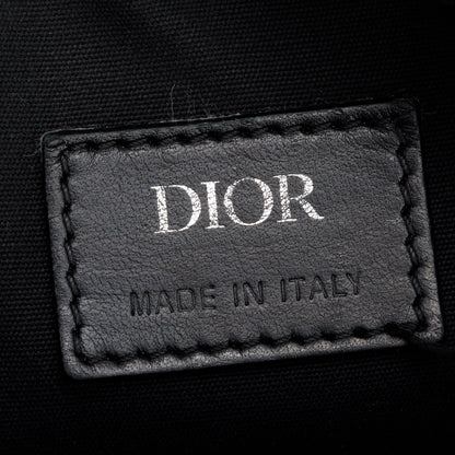 Christian Dior Black Leather CD Diamond Coated Canvas Hit The Road Bag