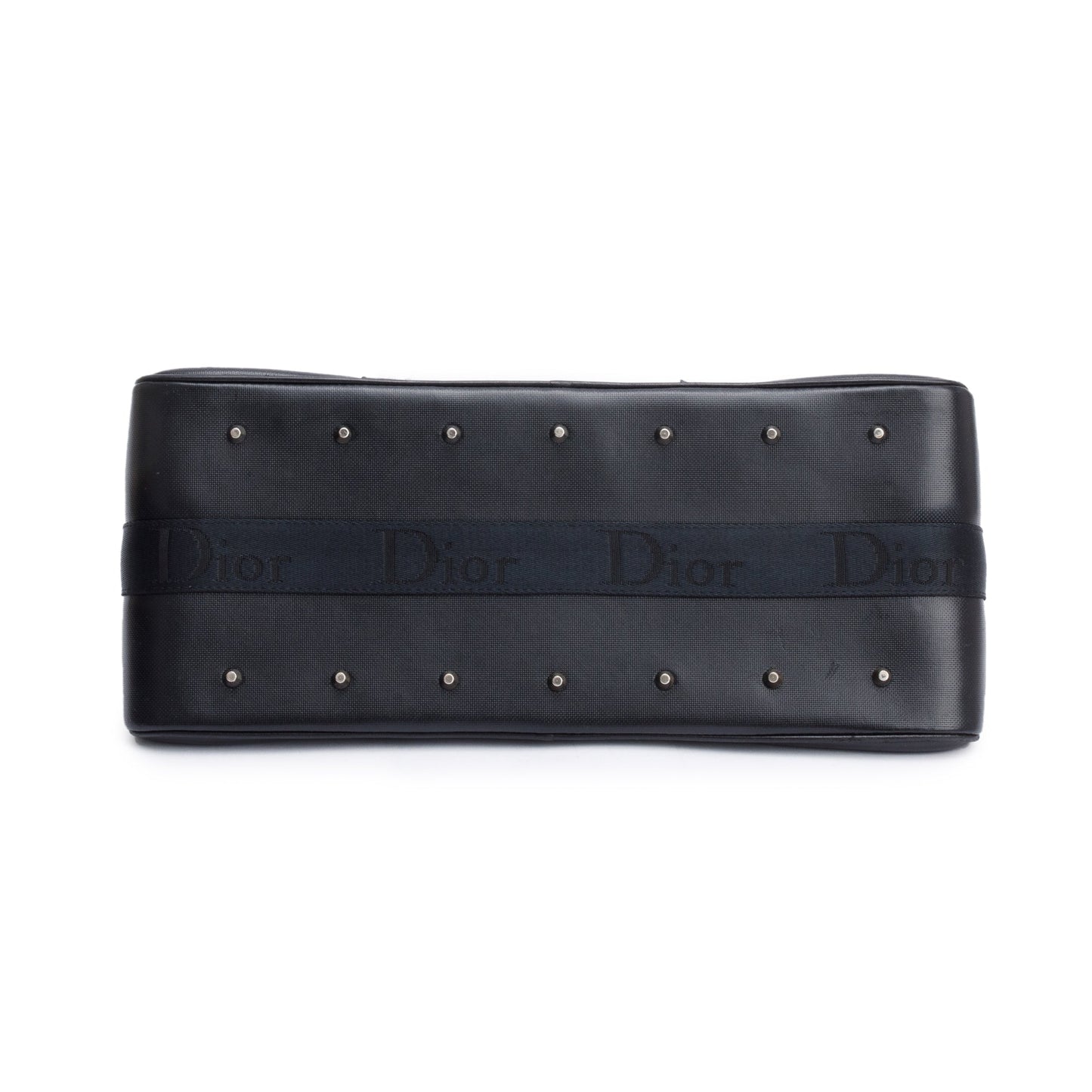 Christian Dior Black Leather Crystal Embellished Hardcore Bowling Bag
