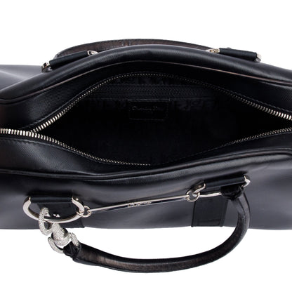 Christian Dior Black Leather Crystal Embellished Hardcore Bowling Bag