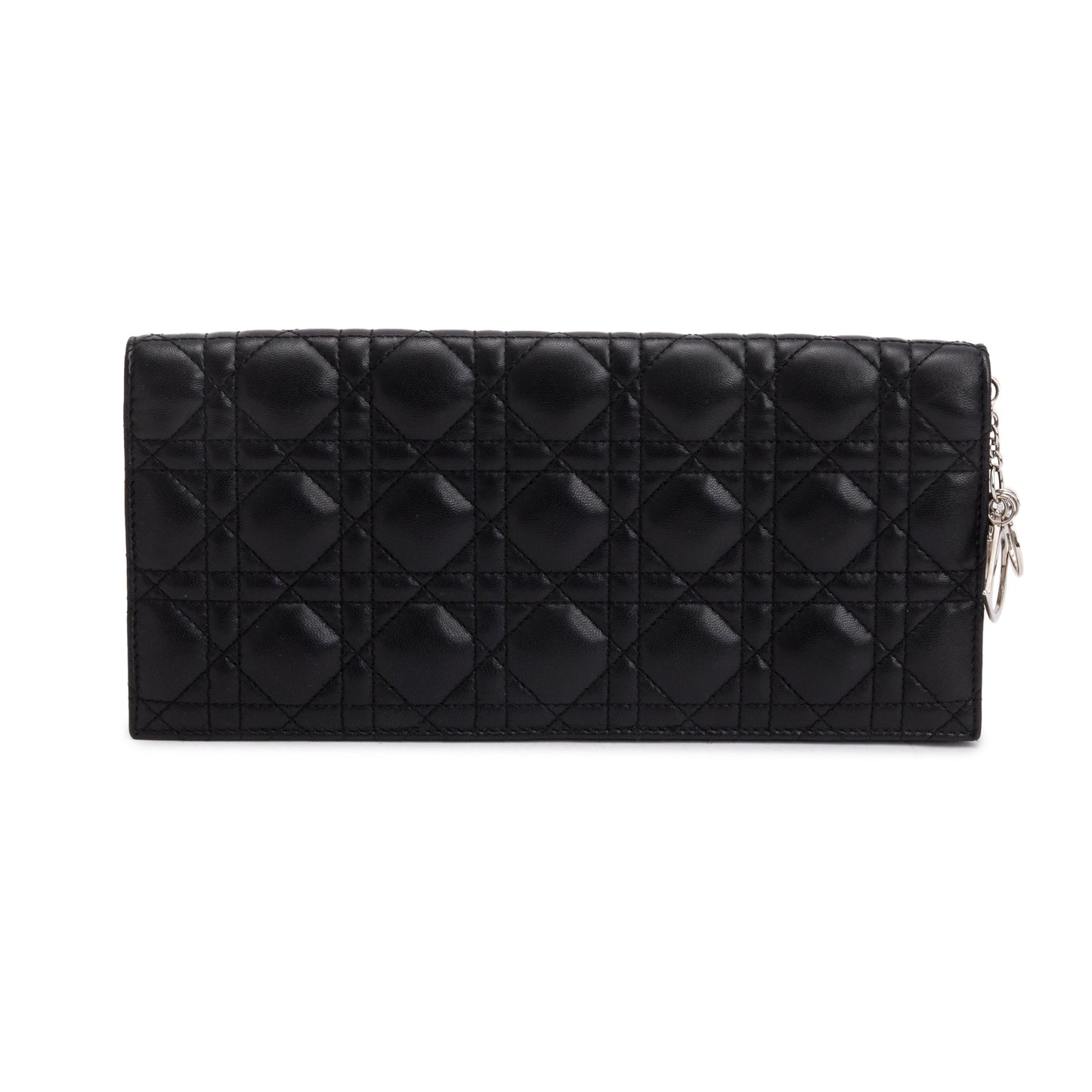 Christian Dior Black Leather Lady Dior Convertible Clutch