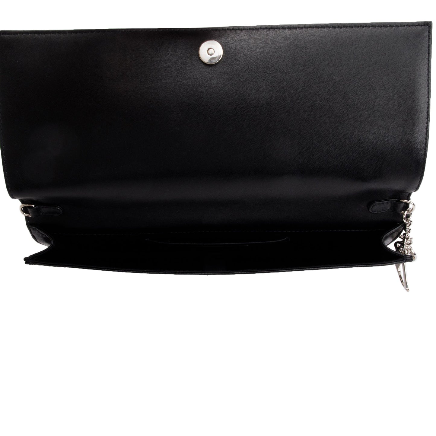 Christian Dior Black Leather Lady Dior Convertible Clutch