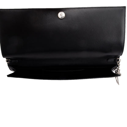 Christian Dior Black Leather Lady Dior Convertible Clutch