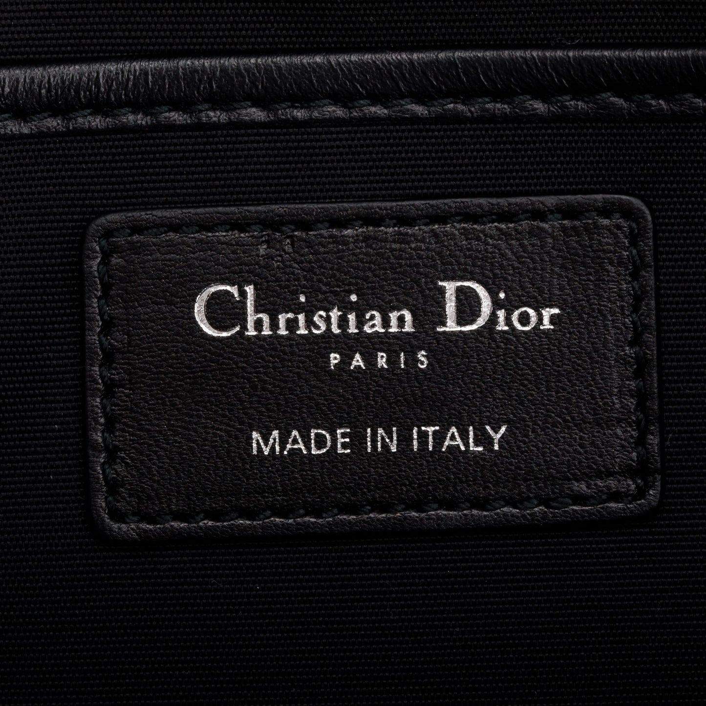 Christian Dior Black Leather Lady Dior Convertible Clutch
