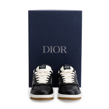 Christian Dior Black Leather Oblique Jacquard B27 Sneakers, Size 42