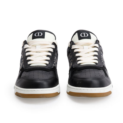 Christian Dior Black Leather Oblique Jacquard B27 Sneakers, Size 42