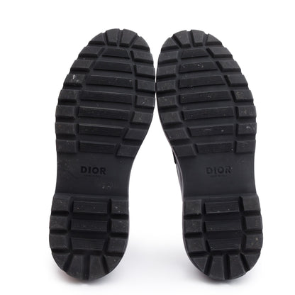 Christian Dior Black Leather Oblique Jacquard Explorer Loafers, Size 46
