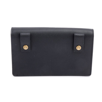 Christian Dior Black Leather Saddle Belt Pouch