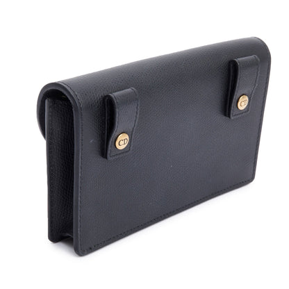 Christian Dior Black Leather Saddle Belt Pouch