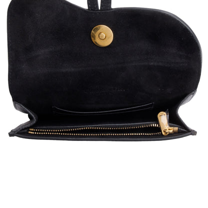Christian Dior Black Leather Saddle Belt Pouch