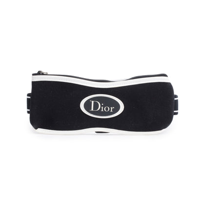 Christian Dior Black Neoprene Logo Travel Sleep Mask