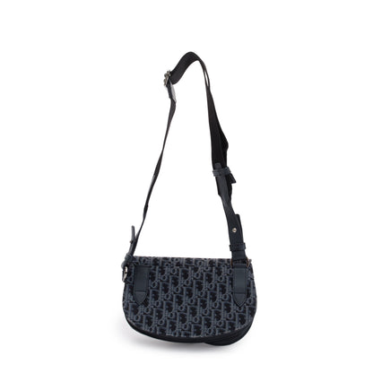 Christian Dior Black Oblique Jacquard Saddle Pouch
