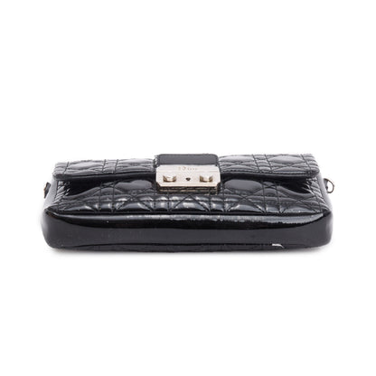 Christian Dior Black Patent Cannage Miss Dior Promenade Pouch