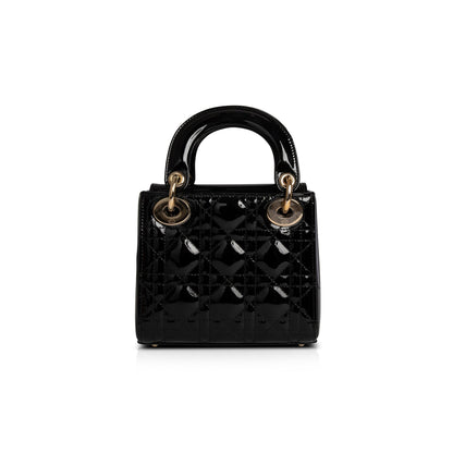 Christian Dior Black Patent Mini Lady Dior Bag