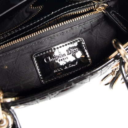 Christian Dior Black Patent Mini Lady Dior Bag