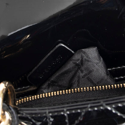 Christian Dior Black Patent Mini Lady Dior Bag