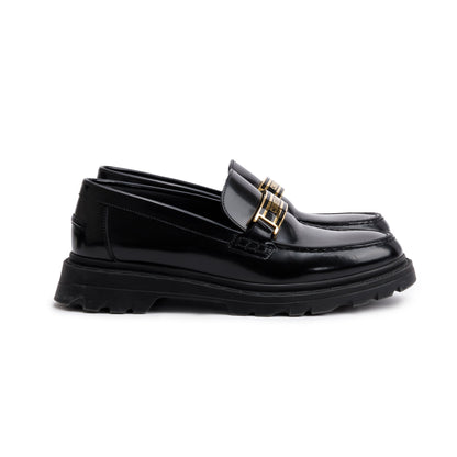 Christian Dior Black Smooth Calfskin Leather Dior Code Loafers, Size 37