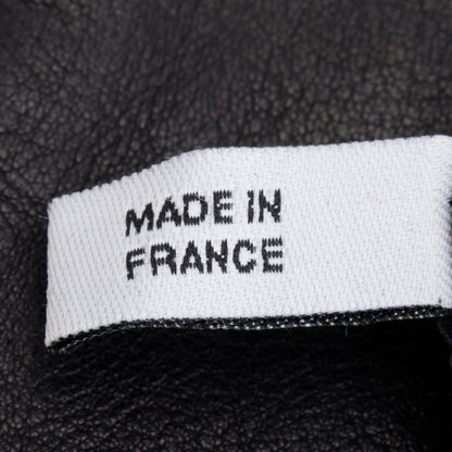 Christian Dior Black Suede Leather Hardware Logo Gloves